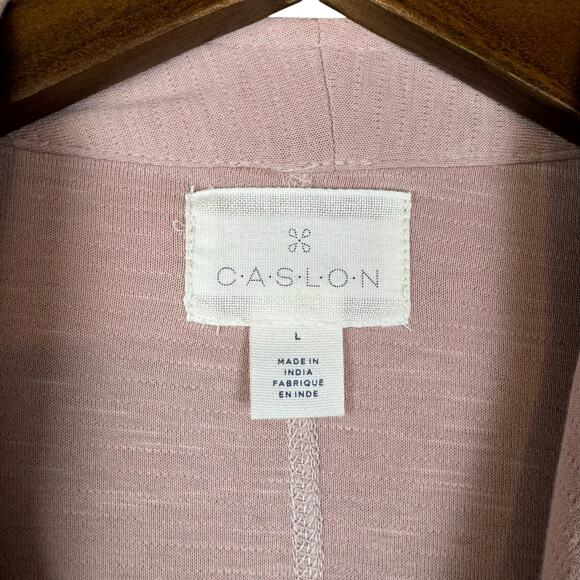 Caslon Blush Pink Open Front Cotton Knit Casual Cardigan Lightweight Jacket - Picture 11 of 12